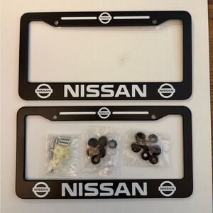 Nissan License Plate Frame in Black Set of 2 NWT